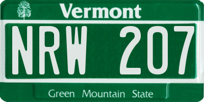 VT license plate NRW207
