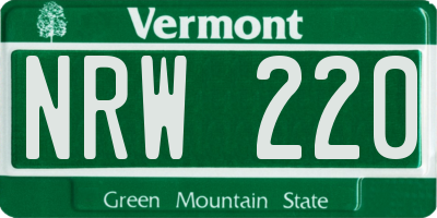 VT license plate NRW220