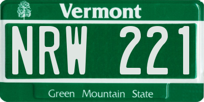 VT license plate NRW221