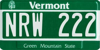 VT license plate NRW222