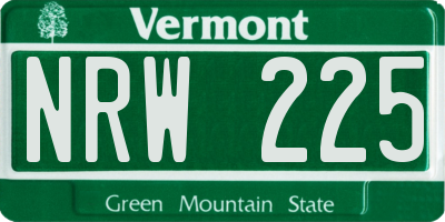 VT license plate NRW225