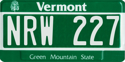 VT license plate NRW227