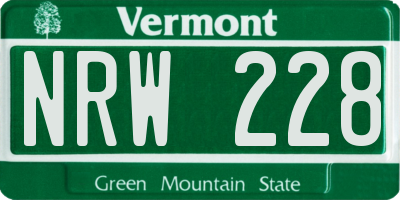 VT license plate NRW228