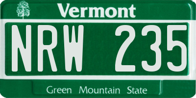 VT license plate NRW235