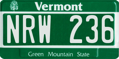 VT license plate NRW236