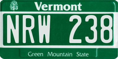VT license plate NRW238