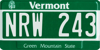 VT license plate NRW243