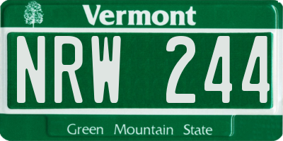 VT license plate NRW244