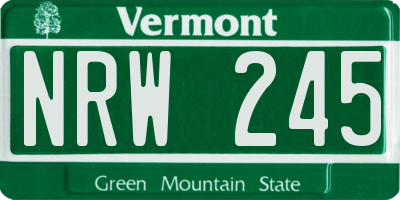 VT license plate NRW245