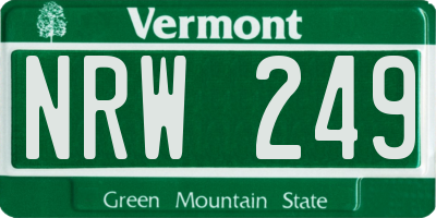 VT license plate NRW249