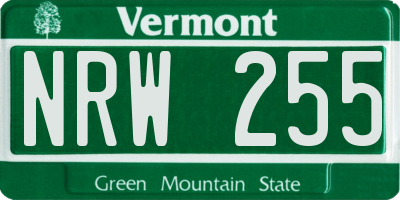 VT license plate NRW255