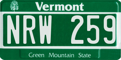 VT license plate NRW259