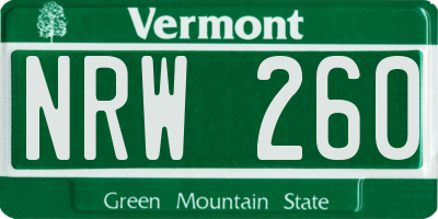 VT license plate NRW260