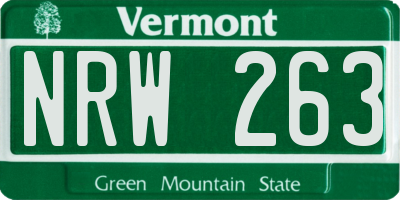 VT license plate NRW263