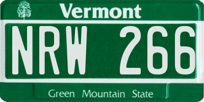 VT license plate NRW266