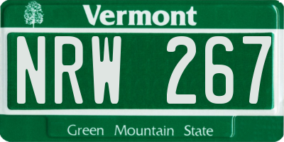 VT license plate NRW267