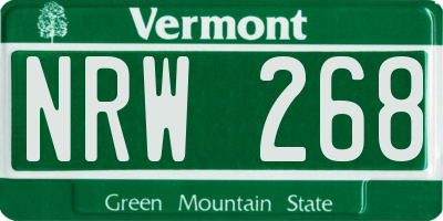 VT license plate NRW268