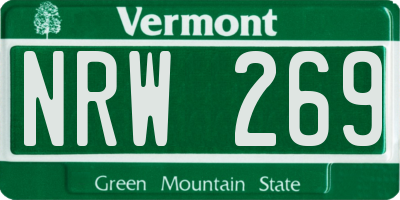 VT license plate NRW269