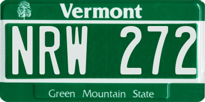 VT license plate NRW272