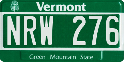 VT license plate NRW276