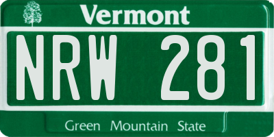 VT license plate NRW281