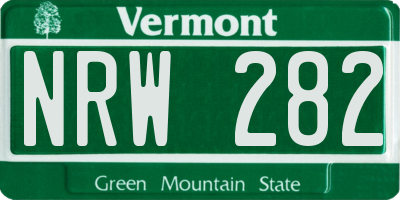 VT license plate NRW282