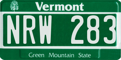 VT license plate NRW283