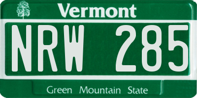 VT license plate NRW285