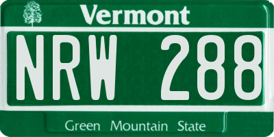 VT license plate NRW288