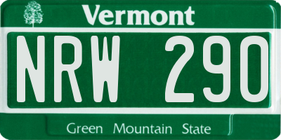 VT license plate NRW290