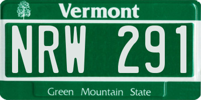 VT license plate NRW291