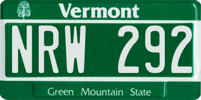 VT license plate NRW292