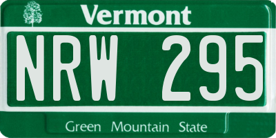 VT license plate NRW295