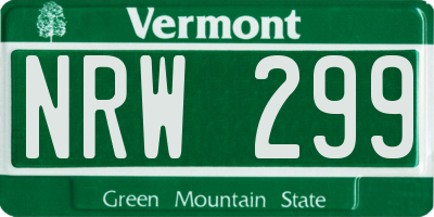 VT license plate NRW299