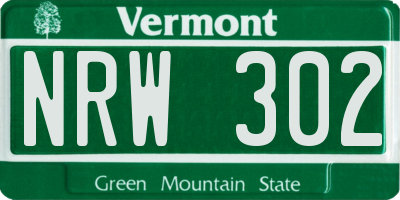 VT license plate NRW302