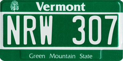 VT license plate NRW307