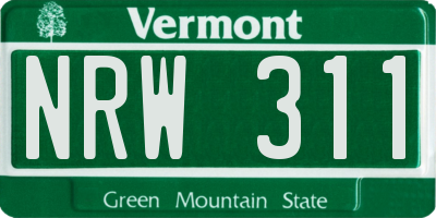 VT license plate NRW311
