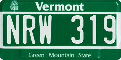 VT license plate NRW319