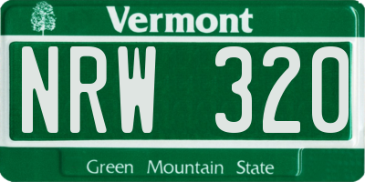 VT license plate NRW320