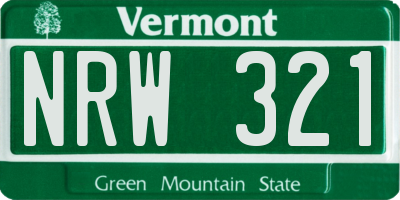 VT license plate NRW321