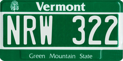 VT license plate NRW322