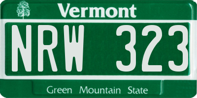 VT license plate NRW323