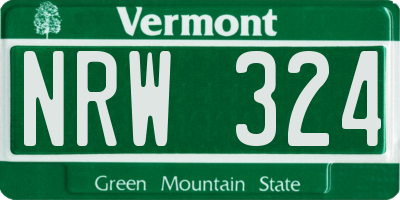 VT license plate NRW324