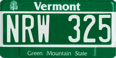 VT license plate NRW325