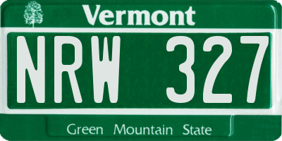 VT license plate NRW327