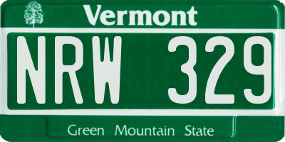 VT license plate NRW329