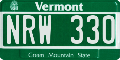 VT license plate NRW330
