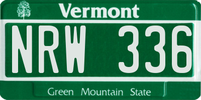 VT license plate NRW336