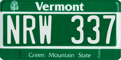VT license plate NRW337