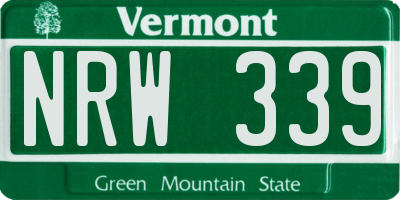 VT license plate NRW339